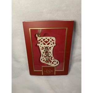 NEW Lenox Christmas Ornament 2025 A Year to Remember Stocking Porcelain Cream